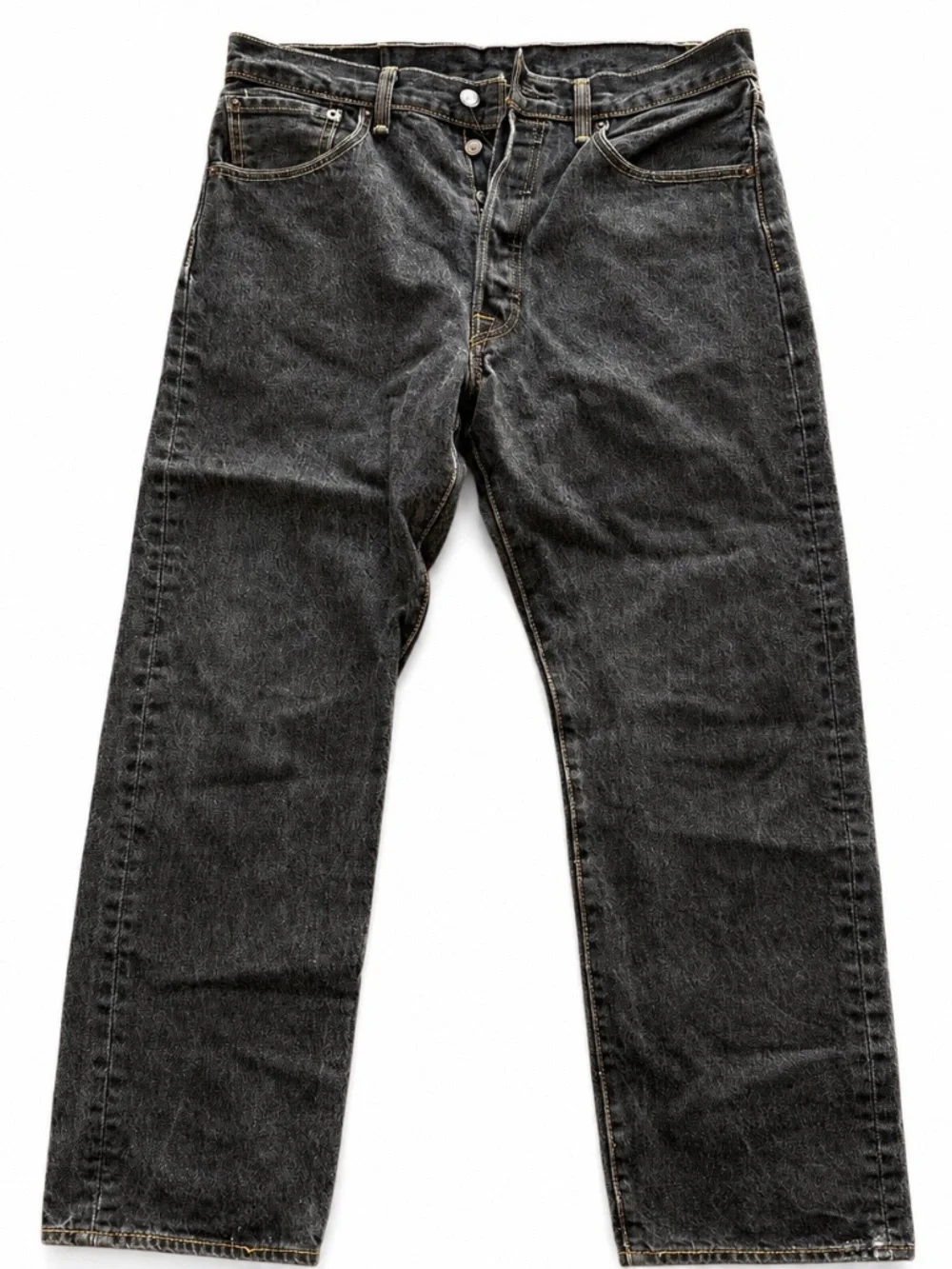 Levi's 501 Original Fit Black Jeans Button Fly Straight Leg Men's 34x30